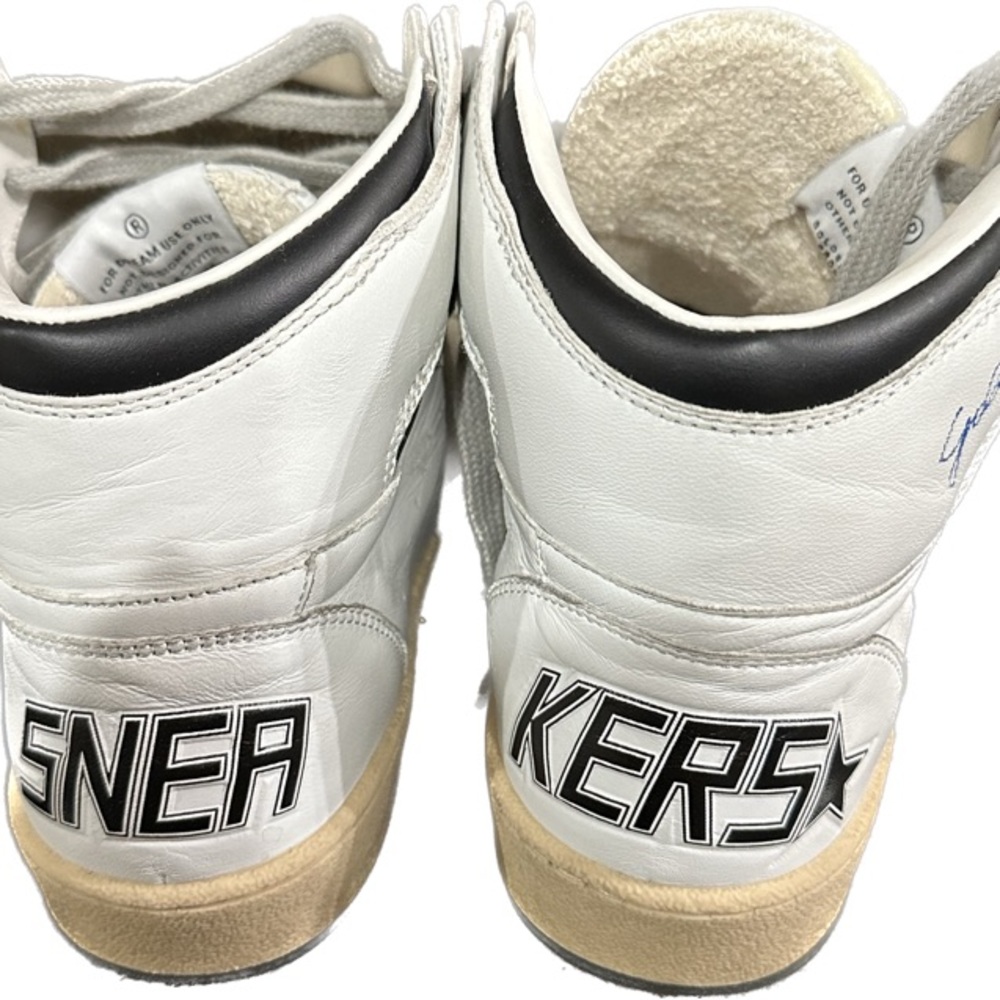 Golden Goose White High-Top Sneakers with Gray Laces and Tan Accents - Picture 2 of 6